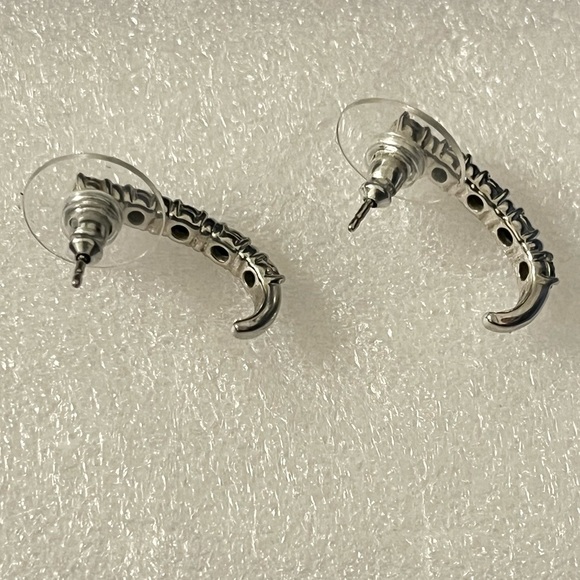 Sterling Silver 925 1/10 CTTW Diamond Hoop Earrings  New - Picture 9 of 15